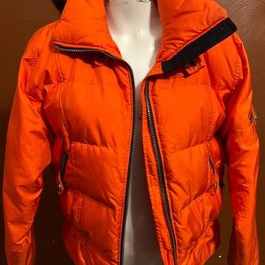 Orange ski jacket
